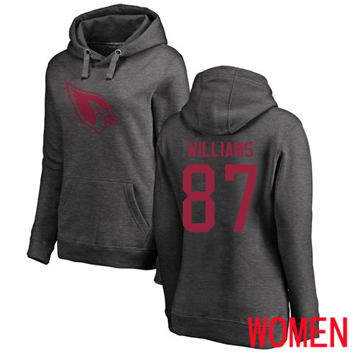 Arizona Cardinals Ash Women Maxx Williams One Color NFL Football #87 Pullover Hoodie Sweatshirts->women nfl jersey->Women Jersey
